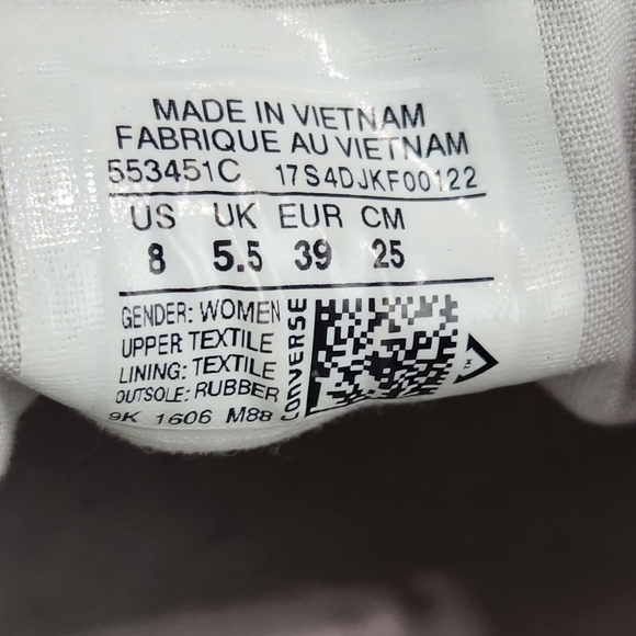 Converse Chuck Taylor All Star Gemma OX Mouse Dolphin Grey Sneakers Size 8 - Picture 11 of 11